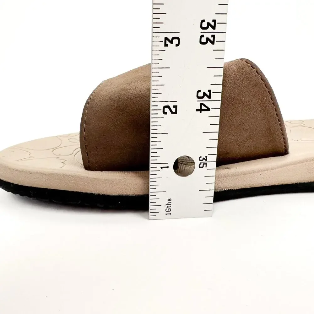 Rockin Brown Faux Suede Lightweight Padded Breathable Flip Flops Sz‎ 11 Comfort